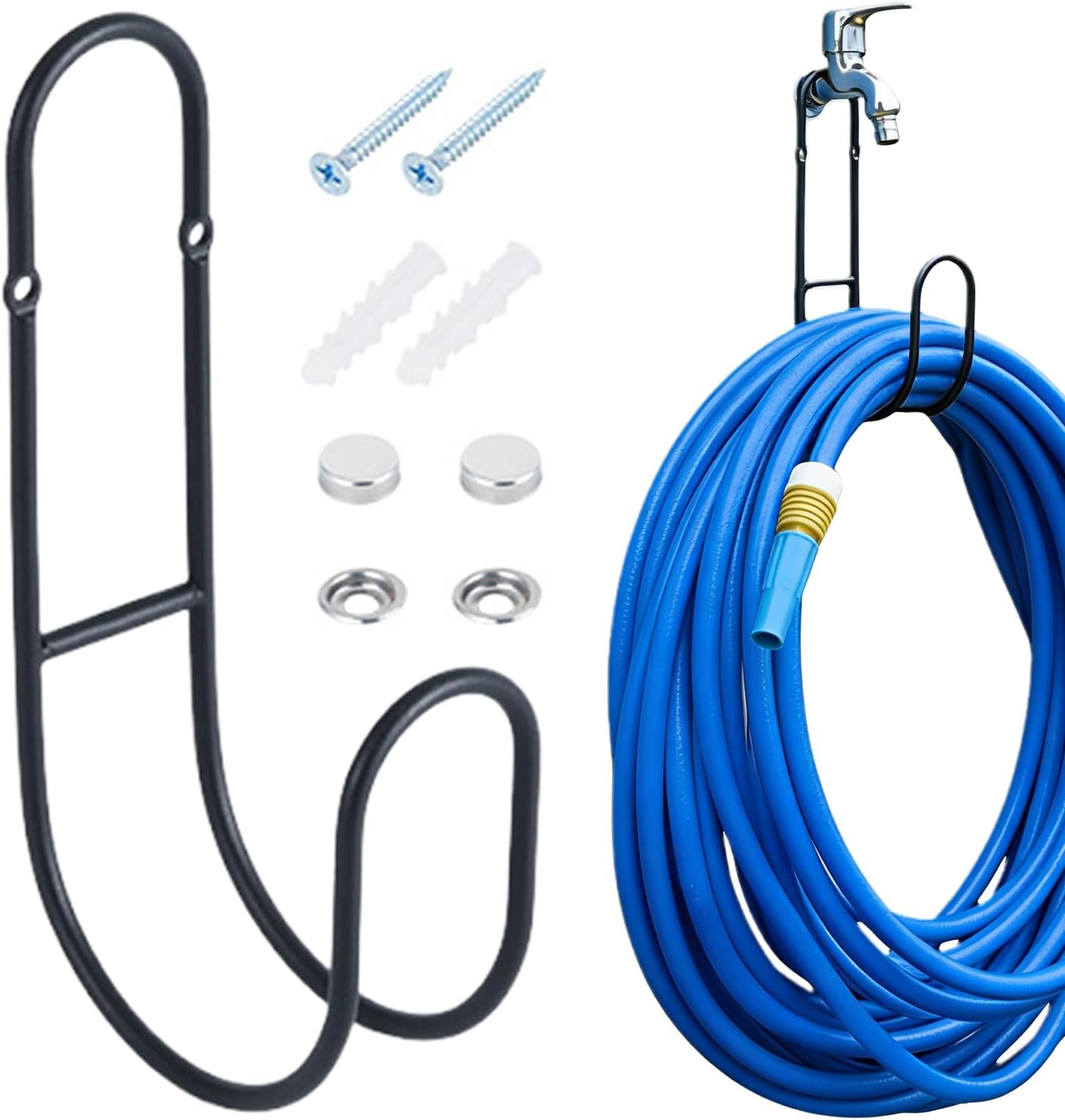GENERIC Support De Tuyau D'arrosage – Organiseur De Rangement Mural, Support De Tuyau D'arrosage Extérieur | Pour L'organisation Des Rallonges, Des Cordes, Des Cordes, Des Piscines, Des Garages, Des Clôtures