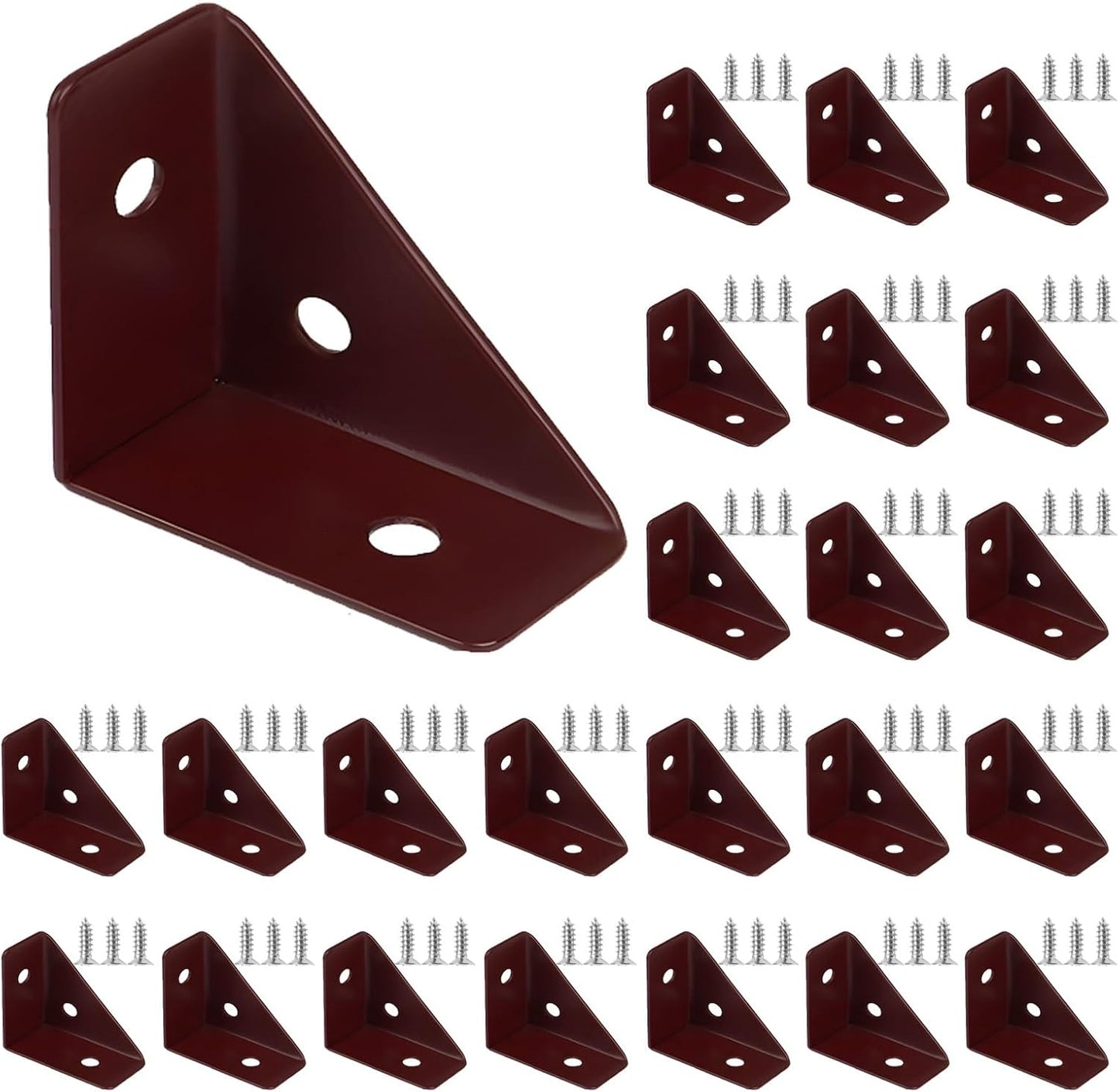 Lot 24 Supports D'étagère Triangulaires Robustes En Acier Laminé à Froid Pour Fixation Meubles Et De Bureaux(Black)