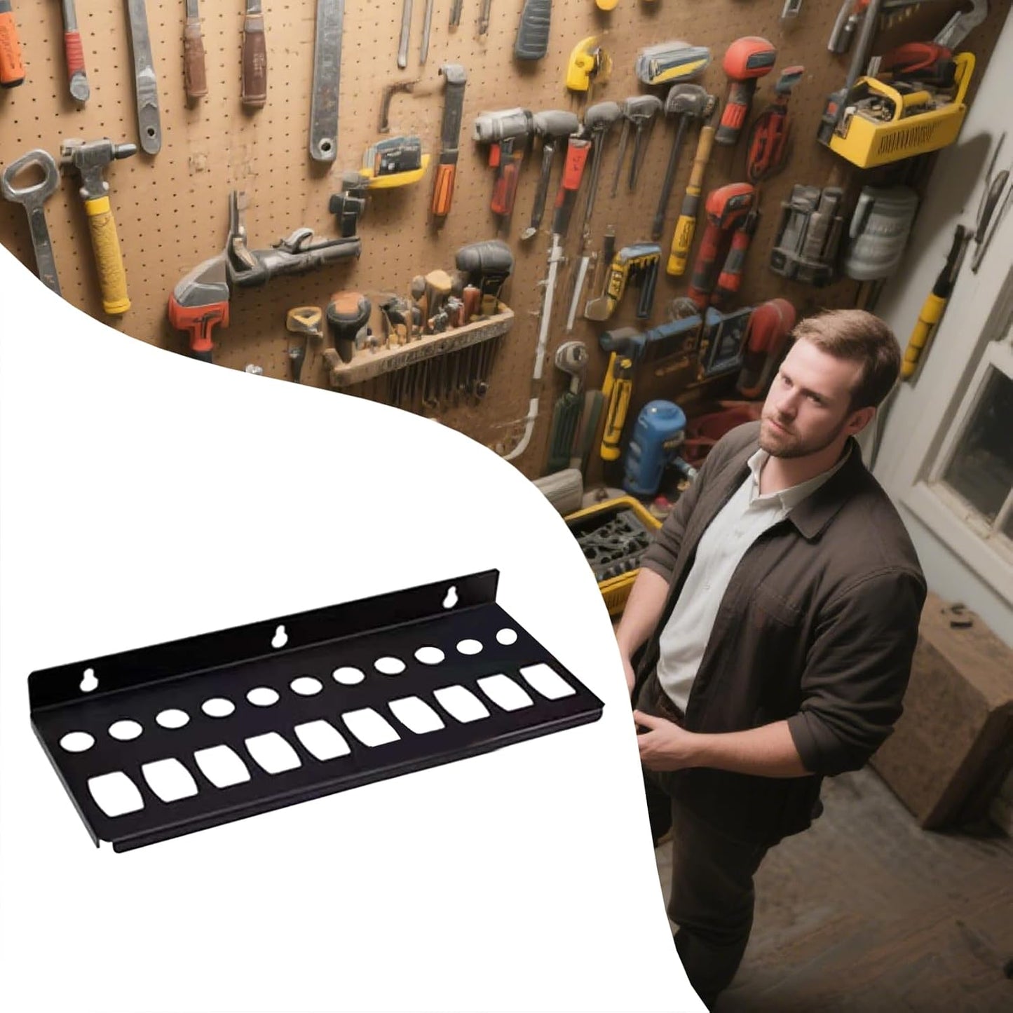 Porte-Tournevis | Organisateur D'Outils Mural Robuste | Rangement D'Atelier Pour Outils De Bricolage Et Jardinage