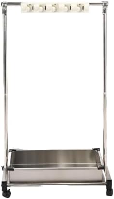 GENERIC Support De Balai Mobile En Acier Inoxydable, égouttoir à Balai Sur Pied, Chariot à Outils De Nettoyage Avec Crochets Pour écoles Et Restaurants (68 X 51 X 109 Cm-B)