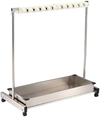 GENERIC Support De Balai Mobile En Acier Inoxydable, égouttoir à Balai Sur Pied, Chariot à Outils De Nettoyage Avec Crochets Pour écoles Et Restaurants (68 X 51 X 109 Cm-B)