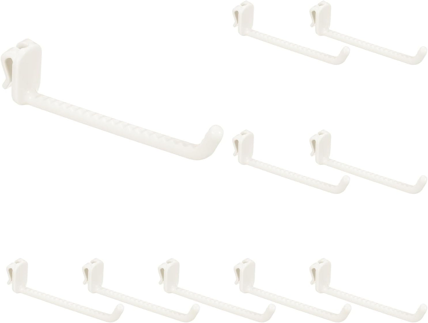  Sourcing Map Lot De 10 Crochets Muraux En Plastique Pour Panneau Mural De 12 Cm, Crochets D'étagère Pour Garage, Magasin, Entrepôt, Magasin, Maison, Blanc