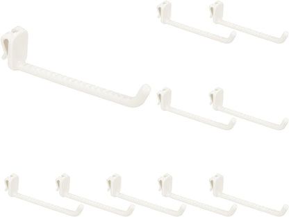  Sourcing Map Lot De 10 Crochets Muraux En Plastique Pour Panneau Mural De 12 Cm, Crochets D'étagère Pour Garage, Magasin, Entrepôt, Magasin, Maison, Blanc