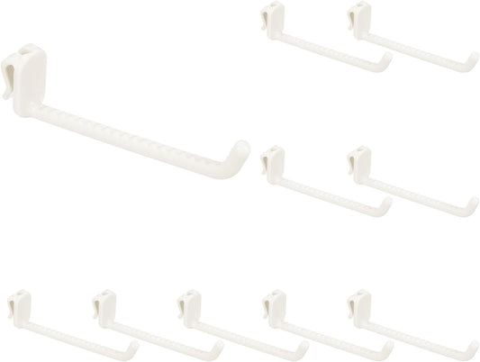  Sourcing Map Lot De 10 Crochets Muraux En Plastique Pour Panneau Mural De 12 Cm, Crochets D'étagère Pour Garage, Magasin, Entrepôt, Magasin, Maison, Blanc