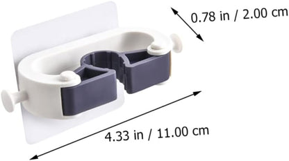  Alipis 4pièces à Balai Sans Perçage Supports Pratiques Pour Mops Et Balais Blanc De Rangement Adhésif Pour Cuisine Et Salle De Bain