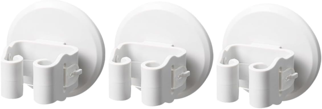  Gatuida Support Mural Pour Balai 3 Pièces Pince Anti-Dérapante En ABS Blanc, Installation Sans Perçage, Cuisine Et Salle De Bain