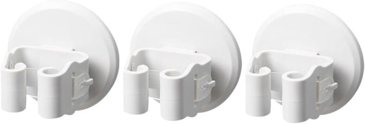  Gatuida Support Mural Pour Balai 3 Pièces Pince Anti-Dérapante En ABS Blanc, Installation Sans Perçage, Cuisine Et Salle De Bain