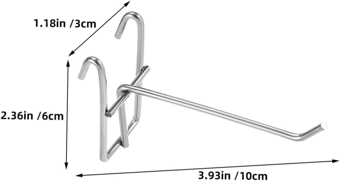  ULTECHNOVO Lot De 25 Crochets Muraux En Métal Argenté, Crochets D'affichage Robustes Pour Panneaux Perforés De 3,3 Mm, Compatibles Universels Pour Magasins Et Expositions