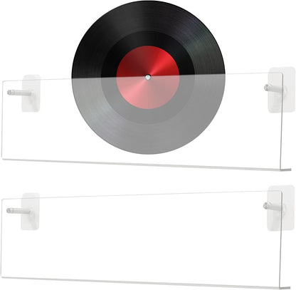GENERIC Support De Rangement Pour Disques | Étagère Murale Adhésive En 2 Pièces | Organiseur De Disques, Pour Adolescents Et Adultes, Amateurs De Musique, Collectionneurs, Salon, Appartement