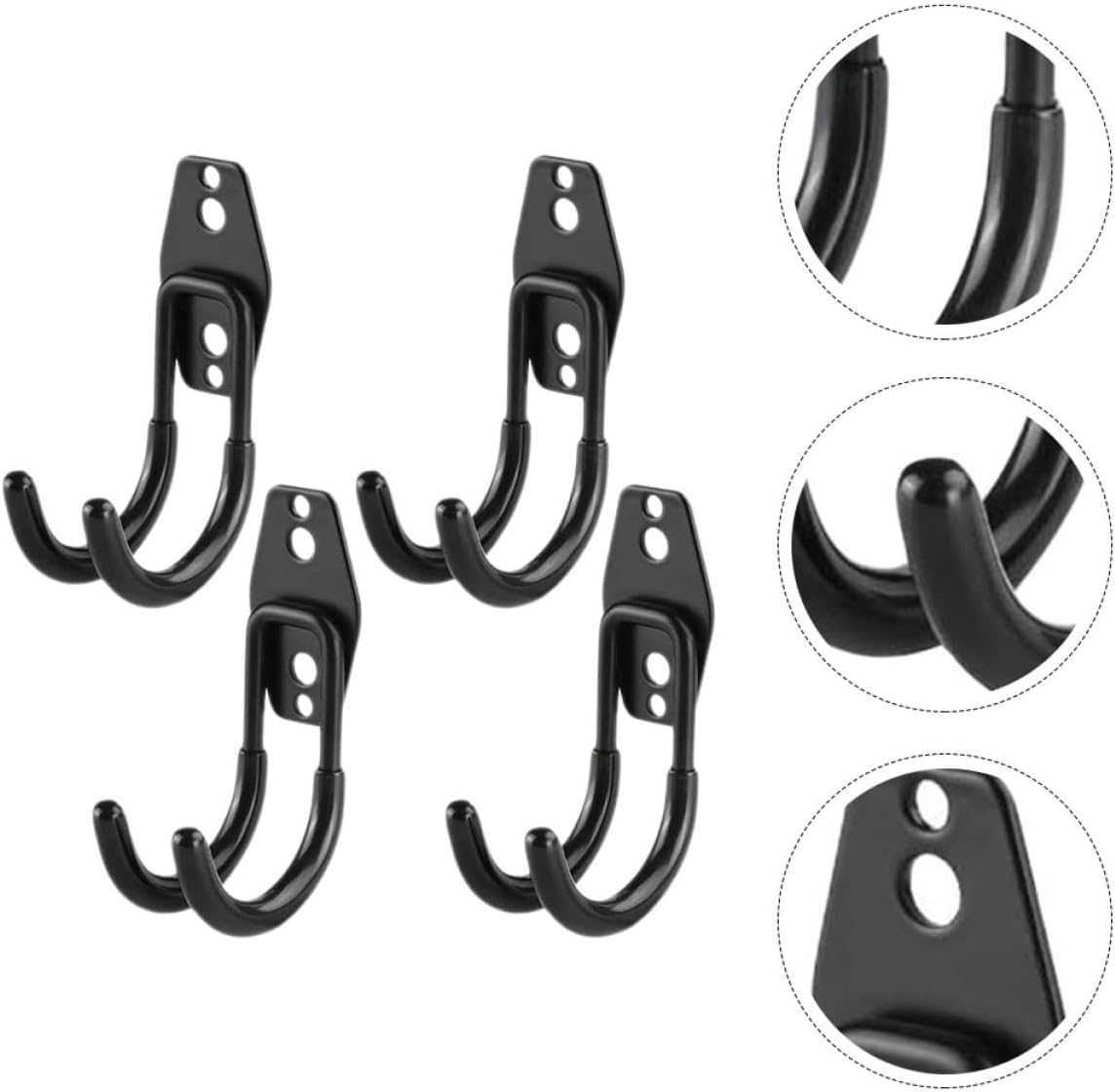  Gatuida 4Pièces Crochets Mural Garage Organisateur Heavy Duty Pour Outils De Jardin Et Vélo Crochets Utilitaires Noir Pour Rangement Et Économiseur Espace