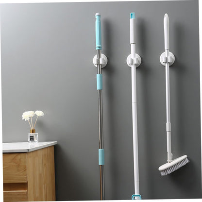 Gatuida Support Mural Pour Balai 3 Pièces Pince Anti-Dérapante En ABS Blanc, Installation Sans Perçage, Cuisine Et Salle De Bain