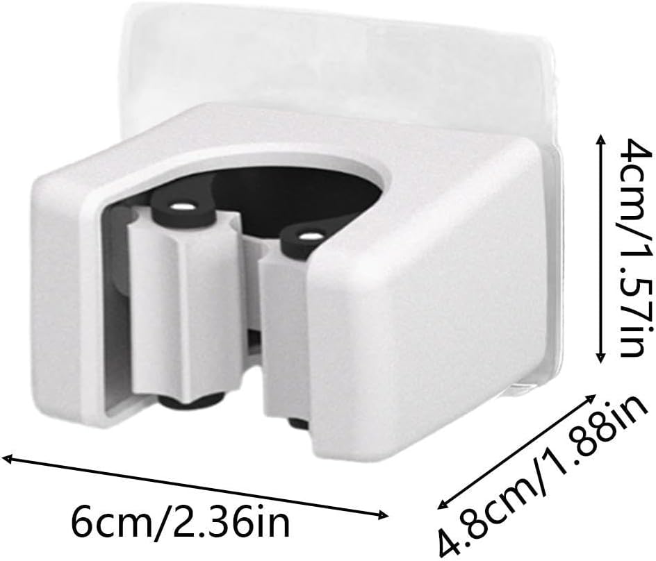 GENERIC Support Mural En Acier Inoxydable, Support Adhésif Avec Construction Robuste, Outil De Nettoyage Avec économiseur D'espace, 6 X 4,8 X 4 Cm, Pelle à Balai Pour Intérieur Et Extérieur