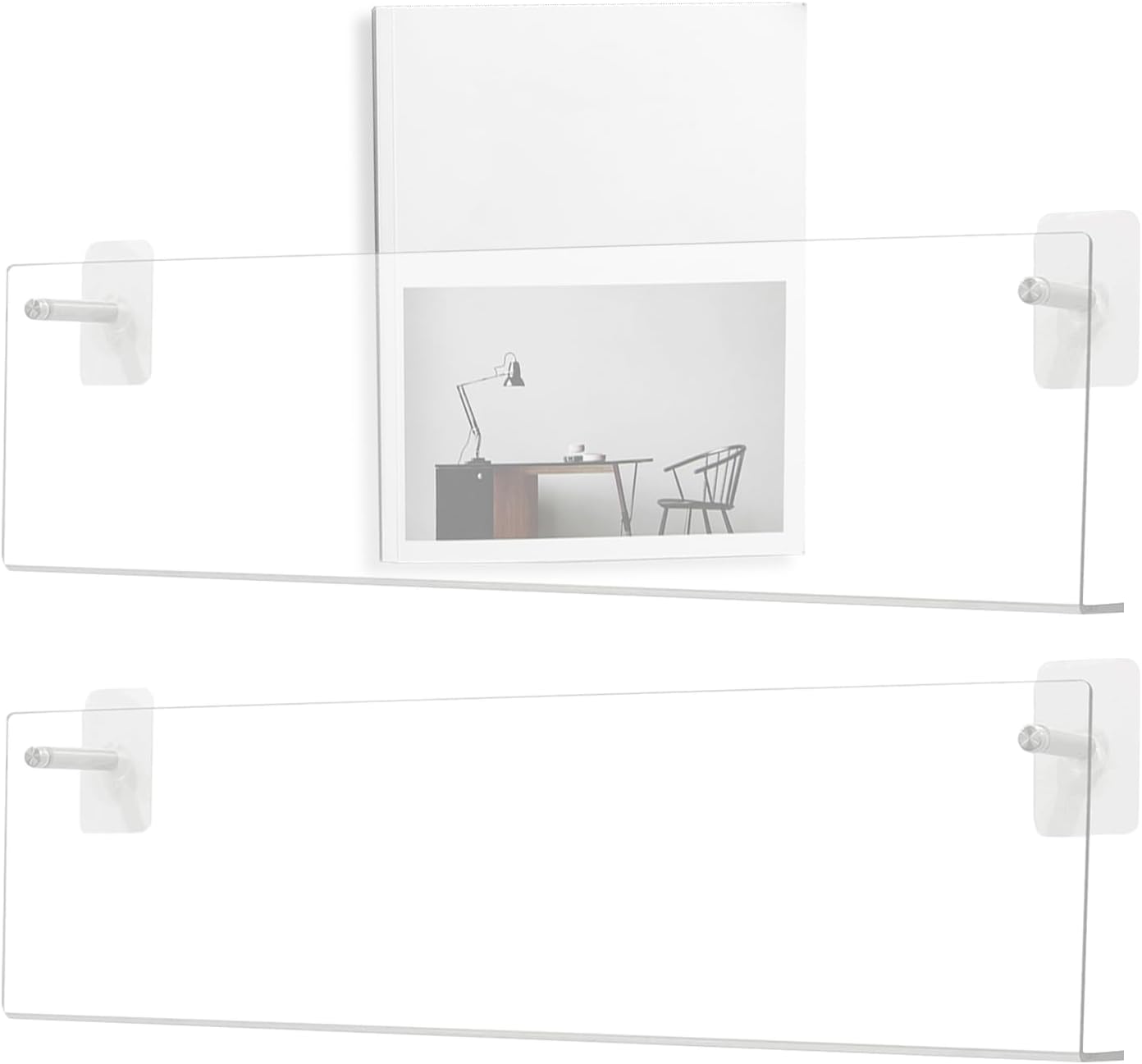  Générique Record Stand – Multifunctional Transparent Wall Shelf | Sturdy Mounting Tray For Books Magazines Notebooks Newspapers Living Rooms
