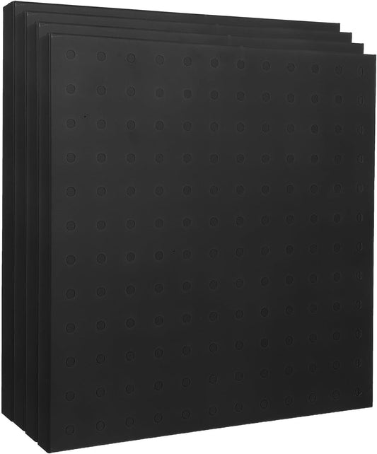  Healvian Panneau Perforé Métallique Robuste 305 CM Carré Lot De 4 Organisateur Mural Pour Rangement Outils La Cuisine Bureau Garage Finition Noire Support Charge Lourde