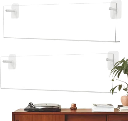  Générique Record Stand – Multifunctional Transparent Wall Shelf | Sturdy Mounting Tray For Books Magazines Notebooks Newspapers Living Rooms