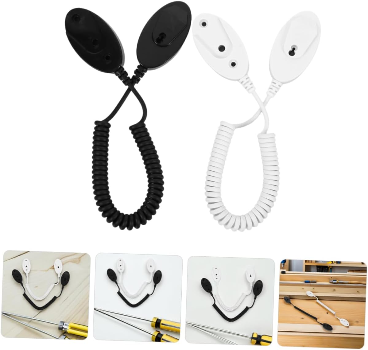 Gatuida 4pièces Crochets Muraux Avec Cordon De Sécurité à Ressort Crochets Adhésifs Amovibles Pour Télécommandes Téléphones Portables Et