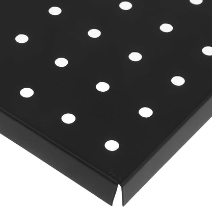  Healvian Panneau Perforé Métallique Robuste 305 CM Carré Lot De 4 Organisateur Mural Pour Rangement Outils La Cuisine Bureau Garage Finition Noire Support Charge Lourde