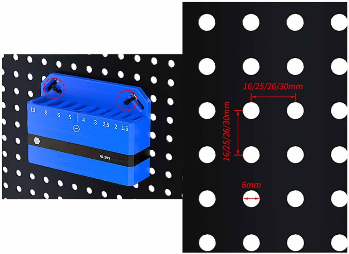 GENERIC Organiseur De Clés | Porte-outils Magnétique – Support Mural Pour Clé Hexagonale De Vélo, Outil De Réparation De Garage, Atelier, Organisation Murale