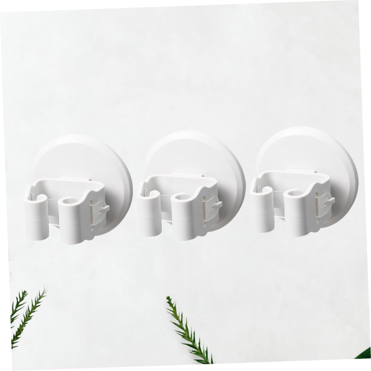 Gatuida Support Mural Pour Balai 3 Pièces Pince Anti-Dérapante En ABS Blanc, Installation Sans Perçage, Cuisine Et Salle De Bain