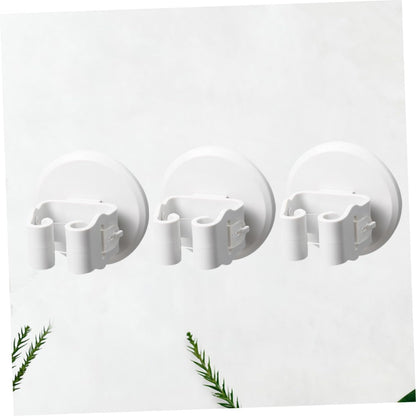  Gatuida Support Mural Pour Balai 3 Pièces Pince Anti-Dérapante En ABS Blanc, Installation Sans Perçage, Cuisine Et Salle De Bain