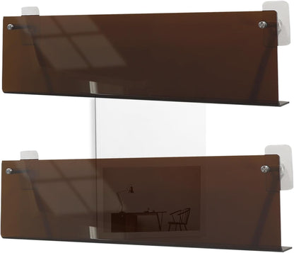  Générique Record Stand – Multifunctional Transparent Wall Shelf | Sturdy Mounting Tray For Books Magazines Notebooks Newspapers Living Rooms