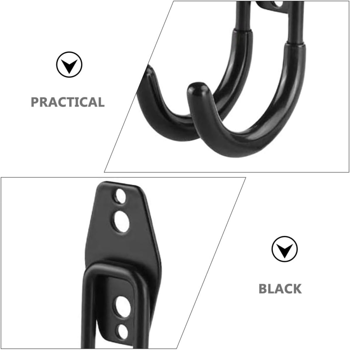  Gatuida 4Pièces Crochets Mural Garage Organisateur Heavy Duty Pour Outils De Jardin Et Vélo Crochets Utilitaires Noir Pour Rangement Et Économiseur Espace