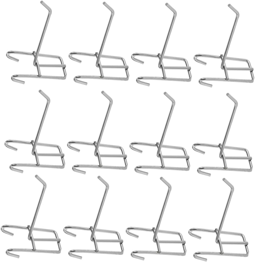  ULTECHNOVO Lot De 25 Crochets Muraux En Métal Argenté, Crochets D'affichage Robustes Pour Panneaux Perforés De 3,3 Mm, Compatibles Universels Pour Magasins Et Expositions