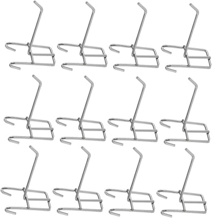  ULTECHNOVO Lot De 25 Crochets Muraux En Métal Argenté, Crochets D'affichage Robustes Pour Panneaux Perforés De 3,3 Mm, Compatibles Universels Pour Magasins Et Expositions
