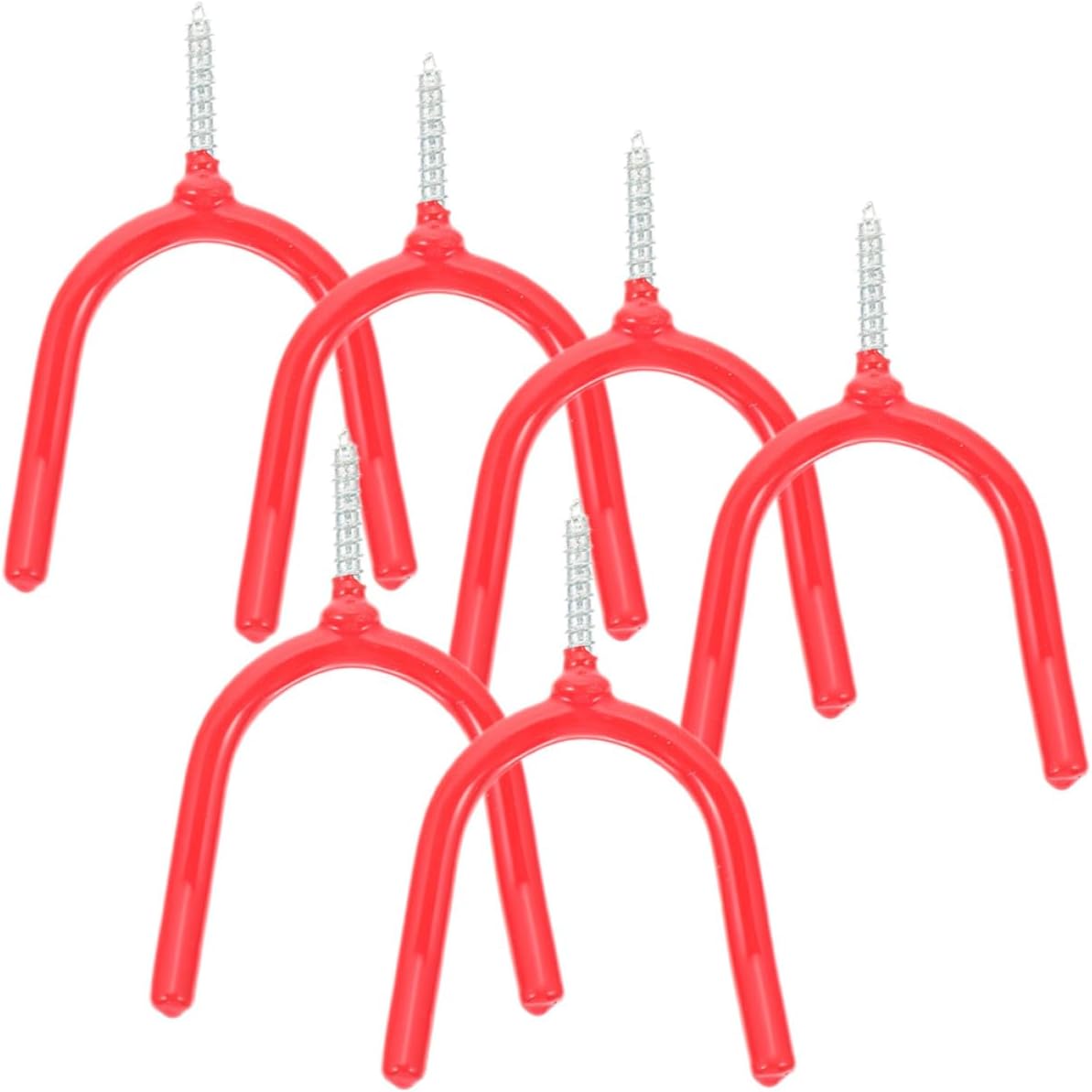  Toyvian Lot De 6 Crochets De Rangement Mural En Métal Robuste, Crochets Multifonctions Pour Garage, Support Mural Pour Outils Lourds, Organisateur D’outils De Jardin Et Suspendre