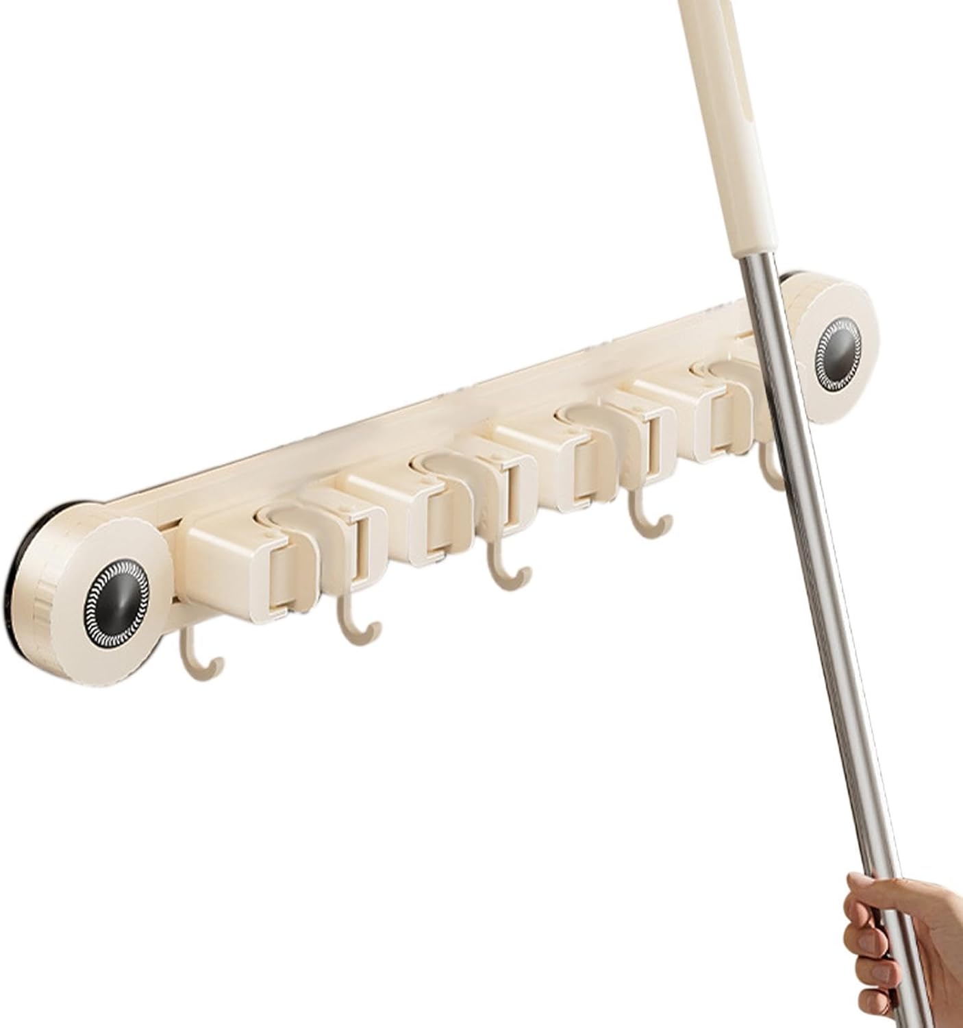 GENERIC Support Pour Balai – Ventouse Robuste Et Antirouille – Support Mural Pour Balai – Pour Maison, Dortoir, Bureau, Appartement, Chambre à Coucher, Salon