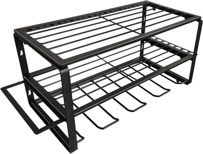  Étagère Murale En Acier Avec 4 Compartiments Et étagères En Grille, Panneau Porte-outils De Travail Peu Encombrant, Pour Garage Et Atelier, Facile à Installer