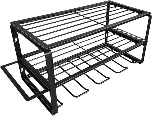  Étagère Murale En Acier Avec 4 Compartiments Et étagères En Grille, Panneau Porte-outils De Travail Peu Encombrant, Pour Garage Et Atelier, Facile à Installer