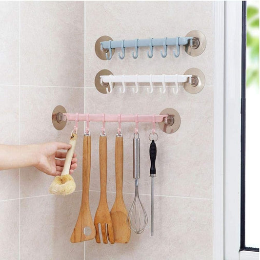  Montage Mural Organisateur Crochets Auto-Collant Porte-Serviettes Crochets à Clés Accessoires De Cuisine Armoire Rangement Salle De Bain Porte