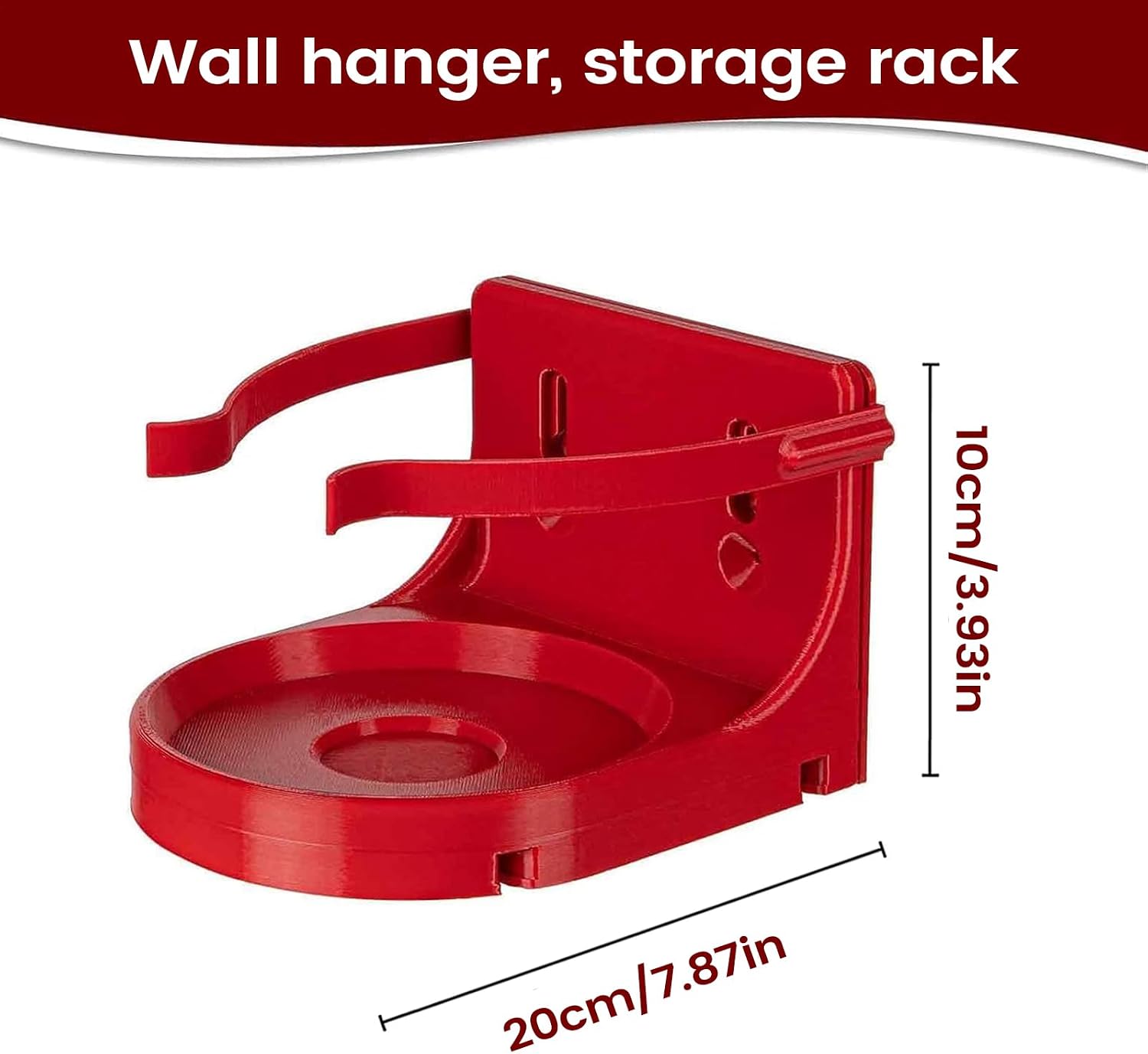 GENERIC Support Mural, Support D'organisation Antidérapant, Support De 20 Cm Avec Fonction De Prise En Main Sécurisée, Appareil De Rangement D'équipement, Support Mural Avec Design, Accessoire De Rangement