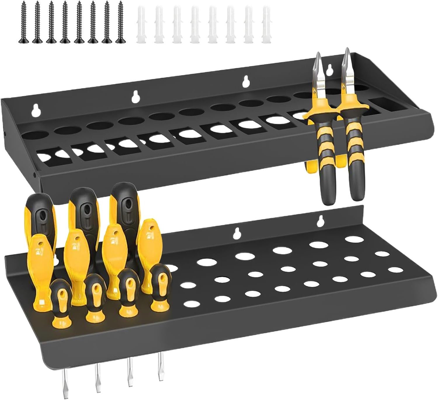  Porte-visseuse,Support De Rangement En Fer Pour Visserie,Support Organisateur D'outils Avec Gain De Place | Pour Atelier Garage Maison