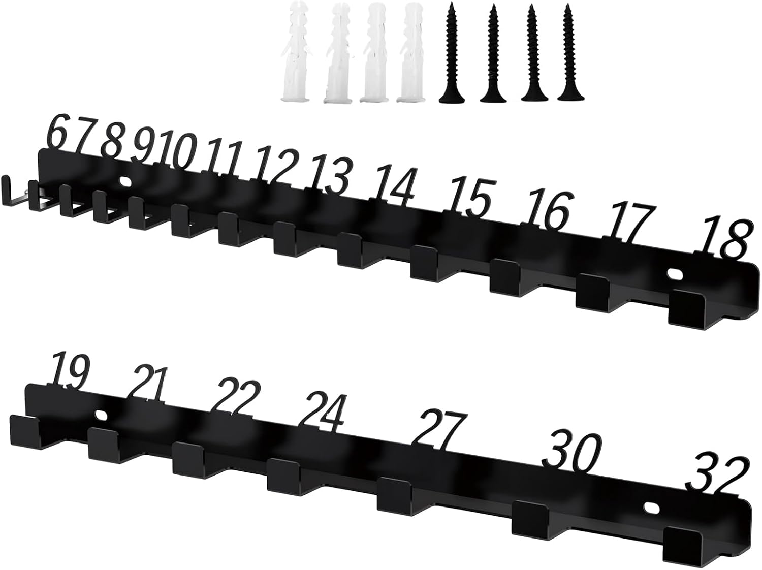  Porte-outils, Organisateur D'outils Mural, Construction En Acier Robuste, Fentes Multiples Pour Tournevis, Marteaux Et Clés, Conception Peu Encombrante, Installation Facile, Finition Résistante à La R