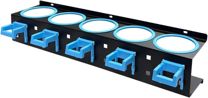  Porte-flacons Pulvérisateurs, étagère à Flacons, Fixation Murale, En Métal Avec Porte-Outils. Utilisation Polyvalente Pour Les Abris De Voiture, Bleu 5 Trous