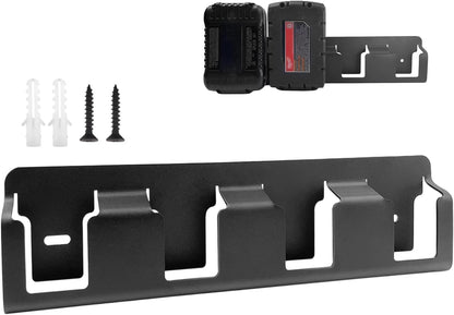  Générique Support Mural Organisateur Pour Piles | 4 Casiers En Acier Massif Robuste - Organisateur Pour Piles 18V | Pour Salon, Chambre, Salle D'Étude, Garage Et Bureau À Domicile