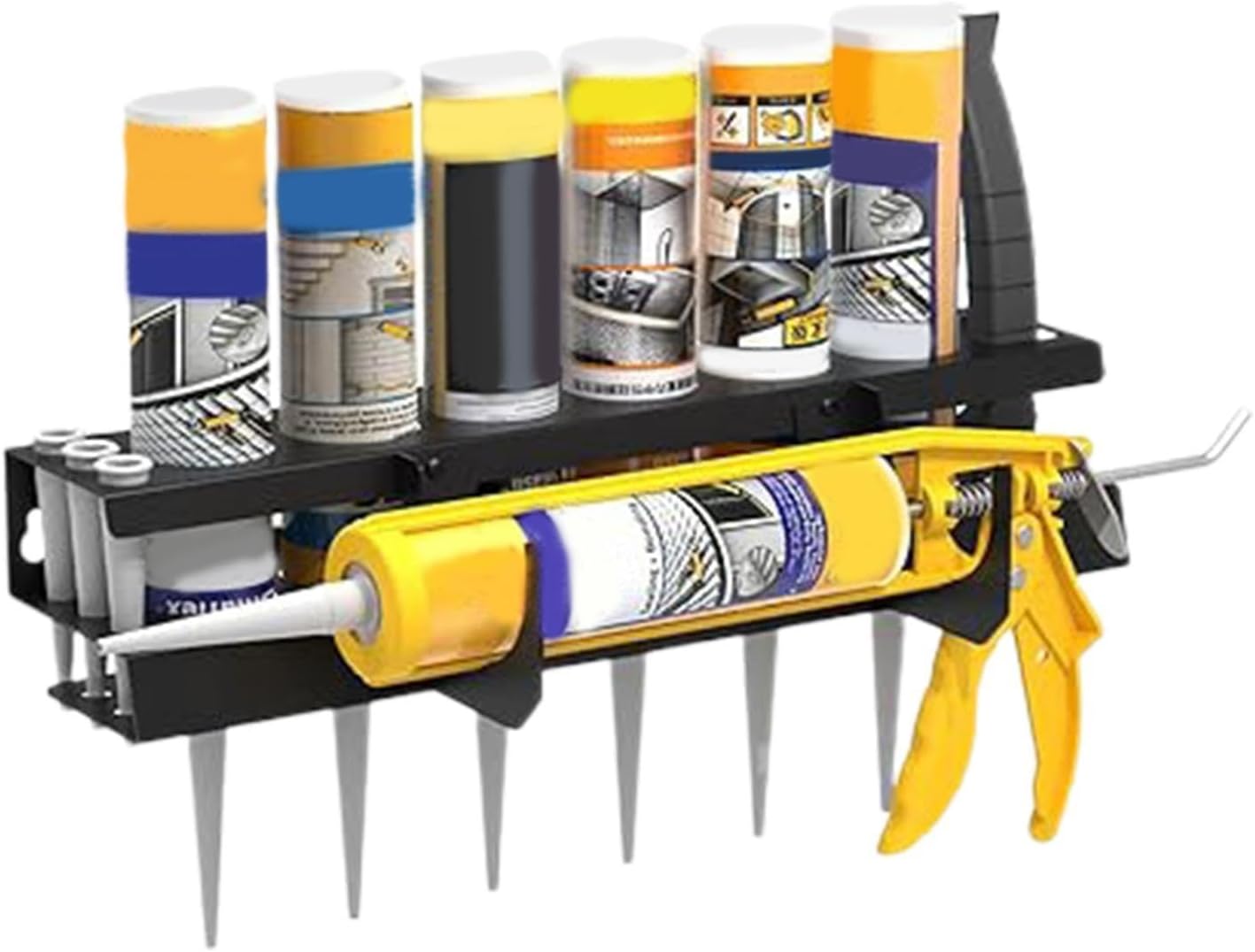 GENERIC Support De Tube De Calfeutrage - Support Mural Adhésif Pour L'industrie, La Maison, Le Garage, L'atelier, L'abri De Jardin, Entrepôt, Entrepôt
