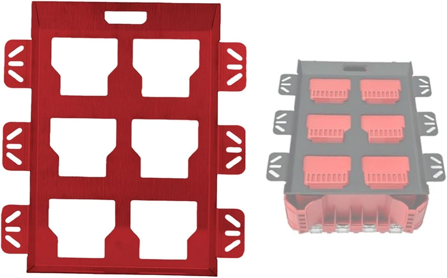  Plaque De Montage Pour Système De Rangement D'outils, Support Mural En Acier Inoxydable Avec Capacité De 22,7 Kg, Kit De Matériel Rouge, Noir, Argent Pour Camion, Van, Atelier (argent)