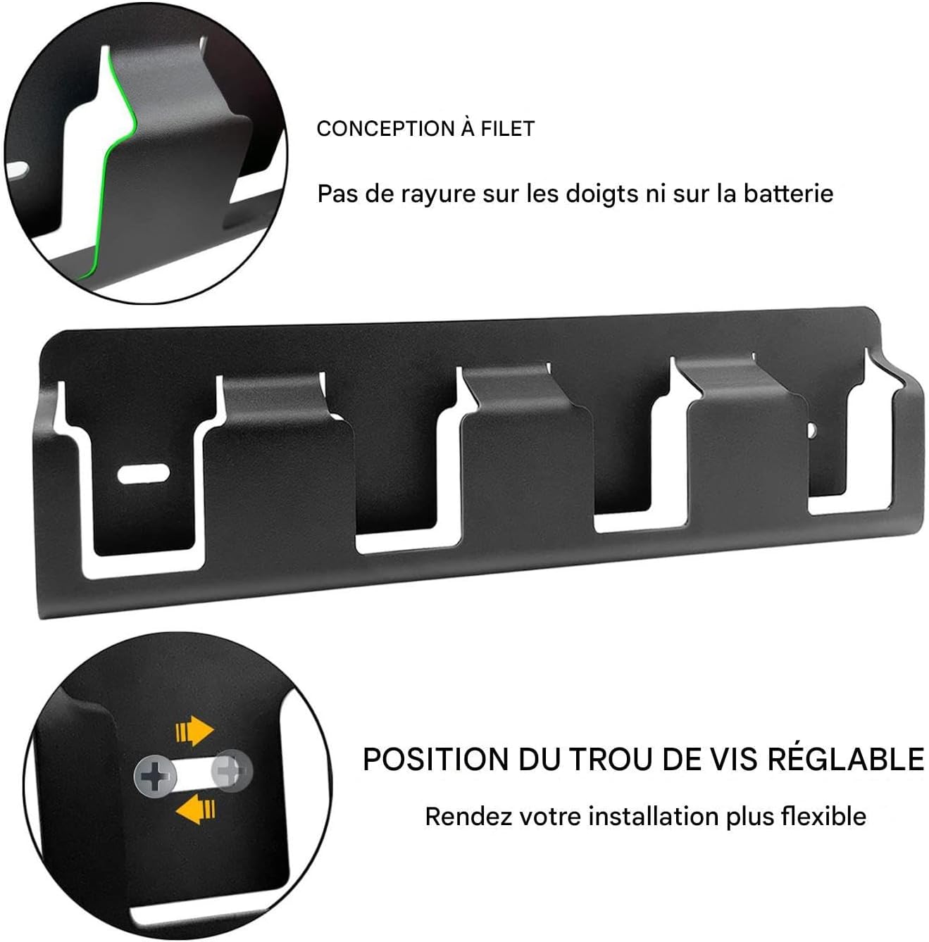  Générique Support Mural Organisateur Pour Piles | 4 Casiers En Acier Massif Robuste - Organisateur Pour Piles 18V | Pour Salon, Chambre, Salle D'Étude, Garage Et Bureau À Domicile