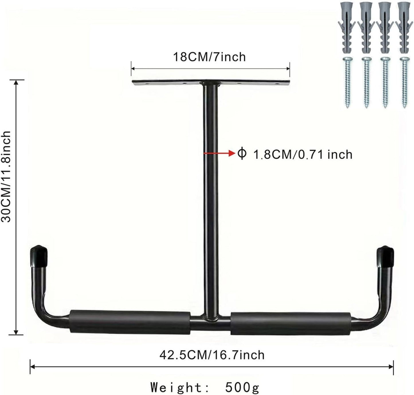  Racks De Rangement Pour Plafond De Garage,2 Pièces En Métal Robuste En T - Kit À Crochets Suspendus Garage,Pour Échelle, Bois, Équipements Sportifs, Pelles, Cannes À Pêche, Skis, Cave, Abri De