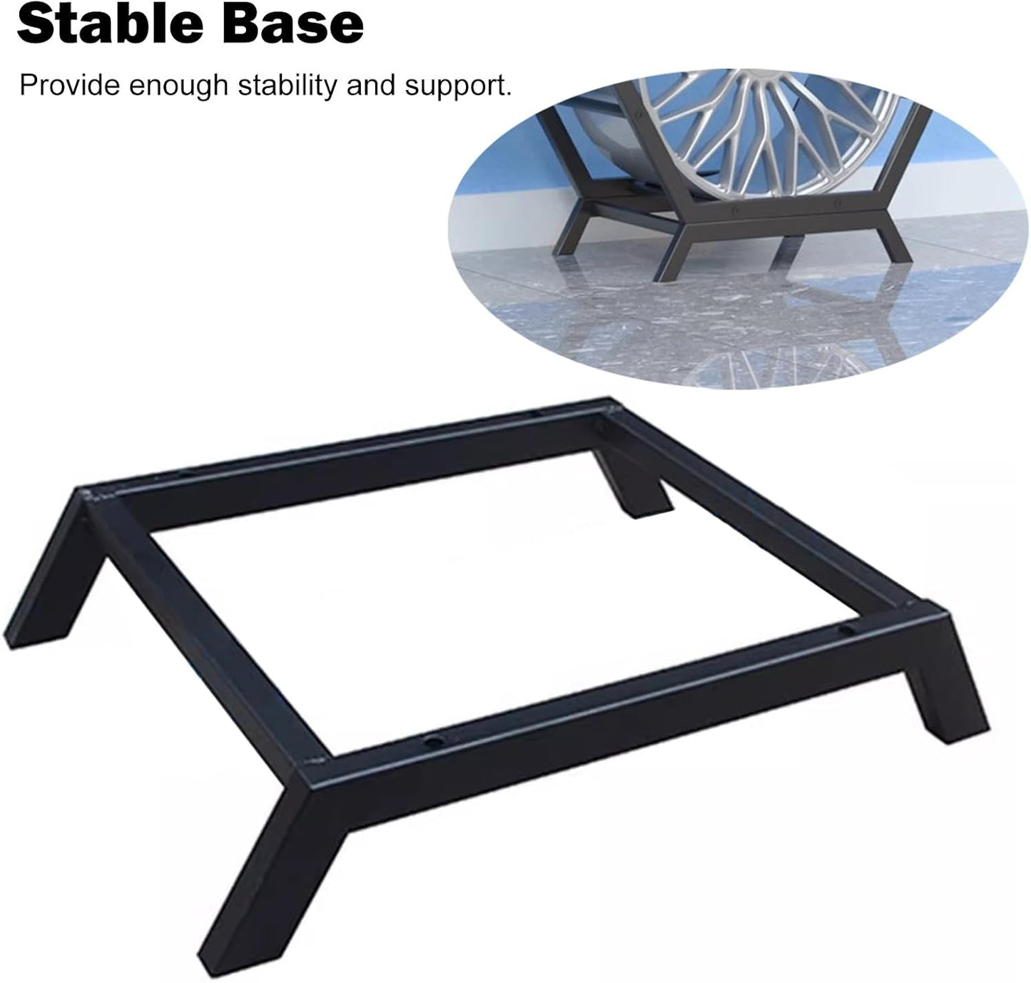  Générique Présentoir De Jantes En Métal, Support De Roue Empilable Et Robuste Pour Garage Et Atelier, Support De Rangement Compact Pour Pneus (3+1) - Organisez Efficacement Vos Jantes De Voiture