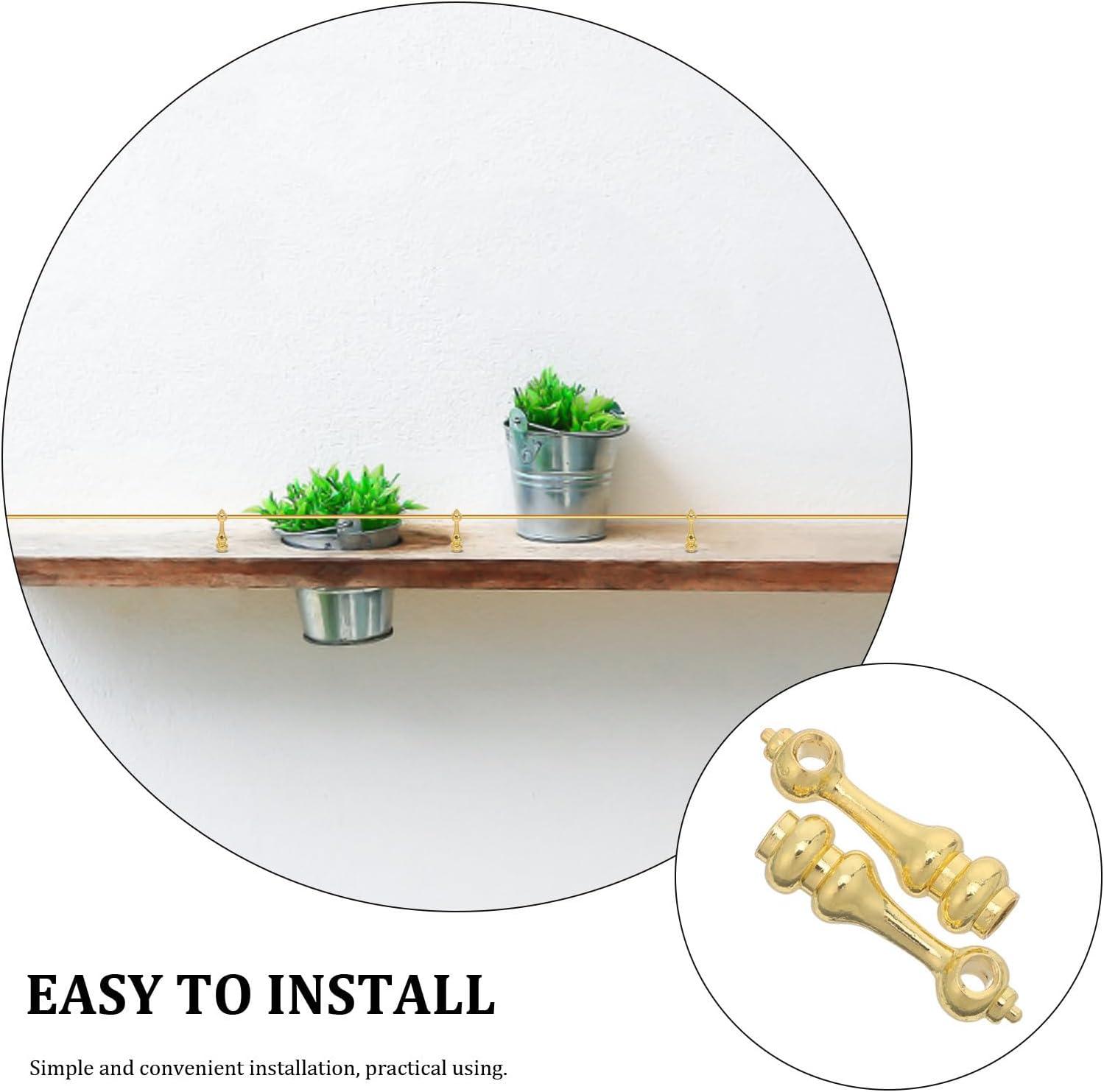 Healvian 14 Pièces Connecteurs De Rails Armoire En Métal Doré, Accessoires De Garde-corps Verre Trou 4mm Et Installation M3, Pour Meubles Et Chariots Maison Et Salle à Manger