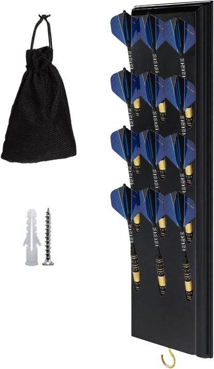 GENERIC Support De Fléchettes En Bois Pour économiser De L'espace - 30,5 X 20,3 Cm - Organiseur De Fléchettes Avec Sac De Rangement - En Bois Massif - Accessoire De Divertissement Pour Le Salon Et La Chambre