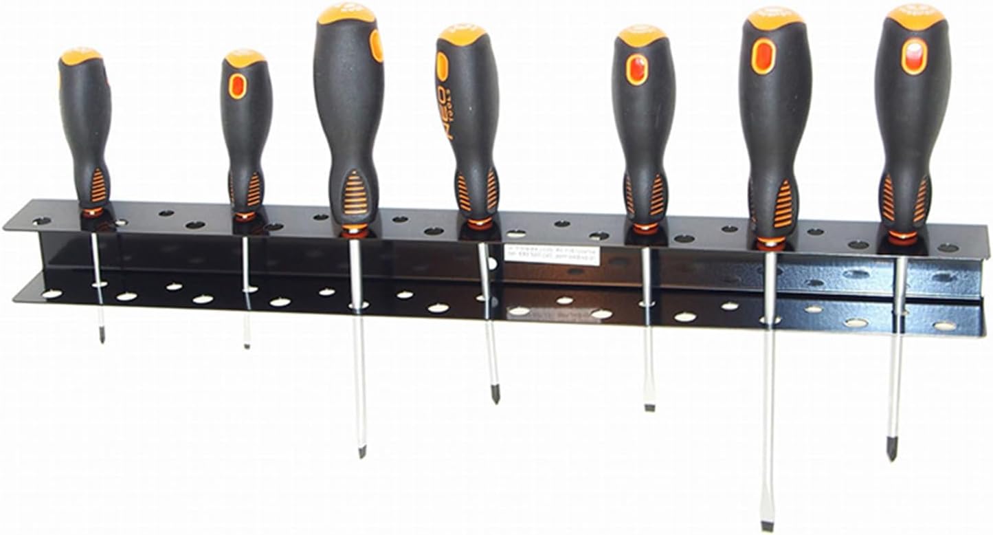 GENERIC Support Mural Pour Vis, Support De Rangement Avec Tournevis, 32,6 X 5,97 X 4,9 Cm, Support à Outils Robuste Pour Garage, Atelier, Abri De Jardin, Chambre, Organisation De La Maison