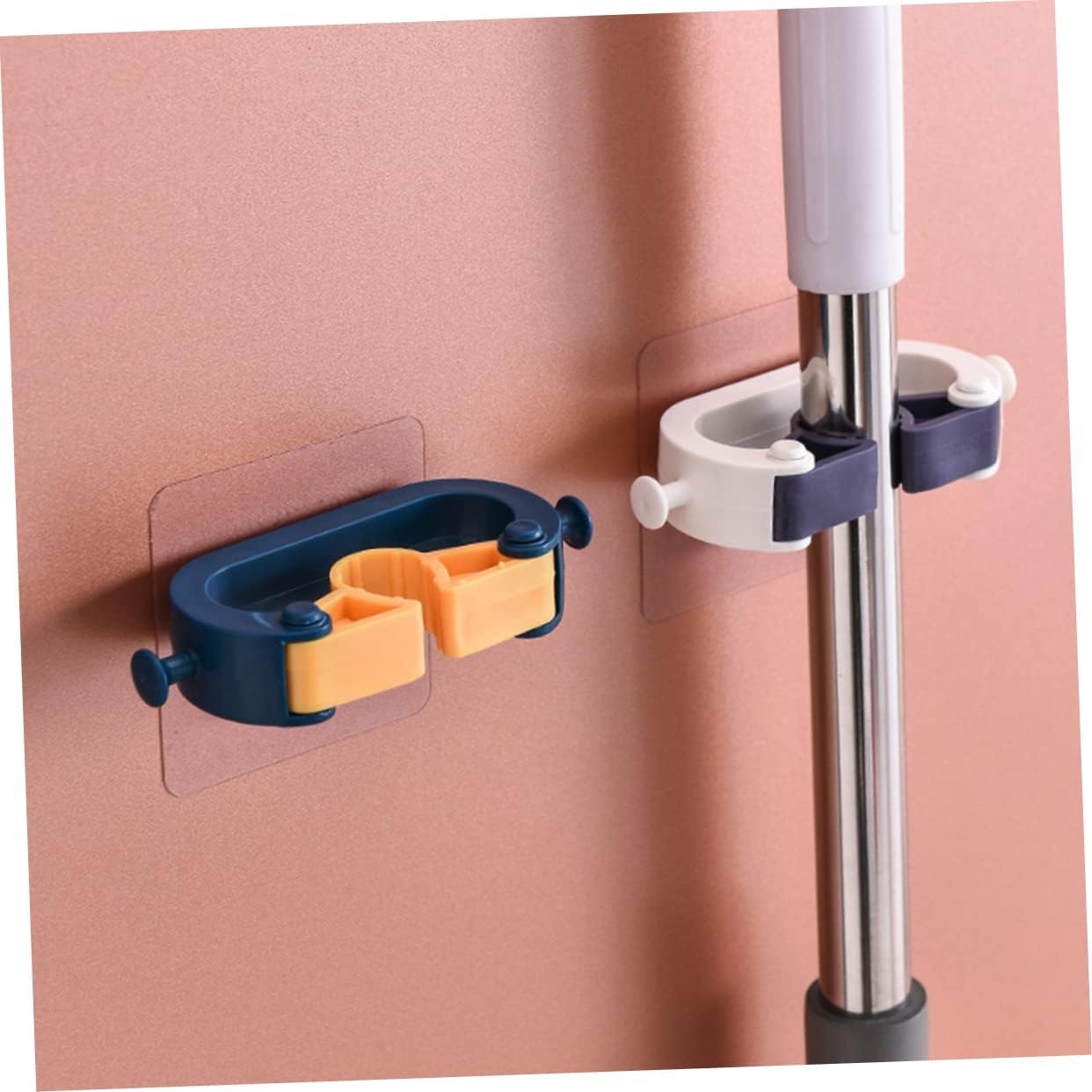  Alipis 4pièces à Balai Sans Perçage Supports Pratiques Pour Mops Et Balais Blanc De Rangement Adhésif Pour Cuisine Et Salle De Bain