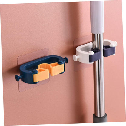  Alipis 4pièces à Balai Sans Perçage Supports Pratiques Pour Mops Et Balais Blanc De Rangement Adhésif Pour Cuisine Et Salle De Bain