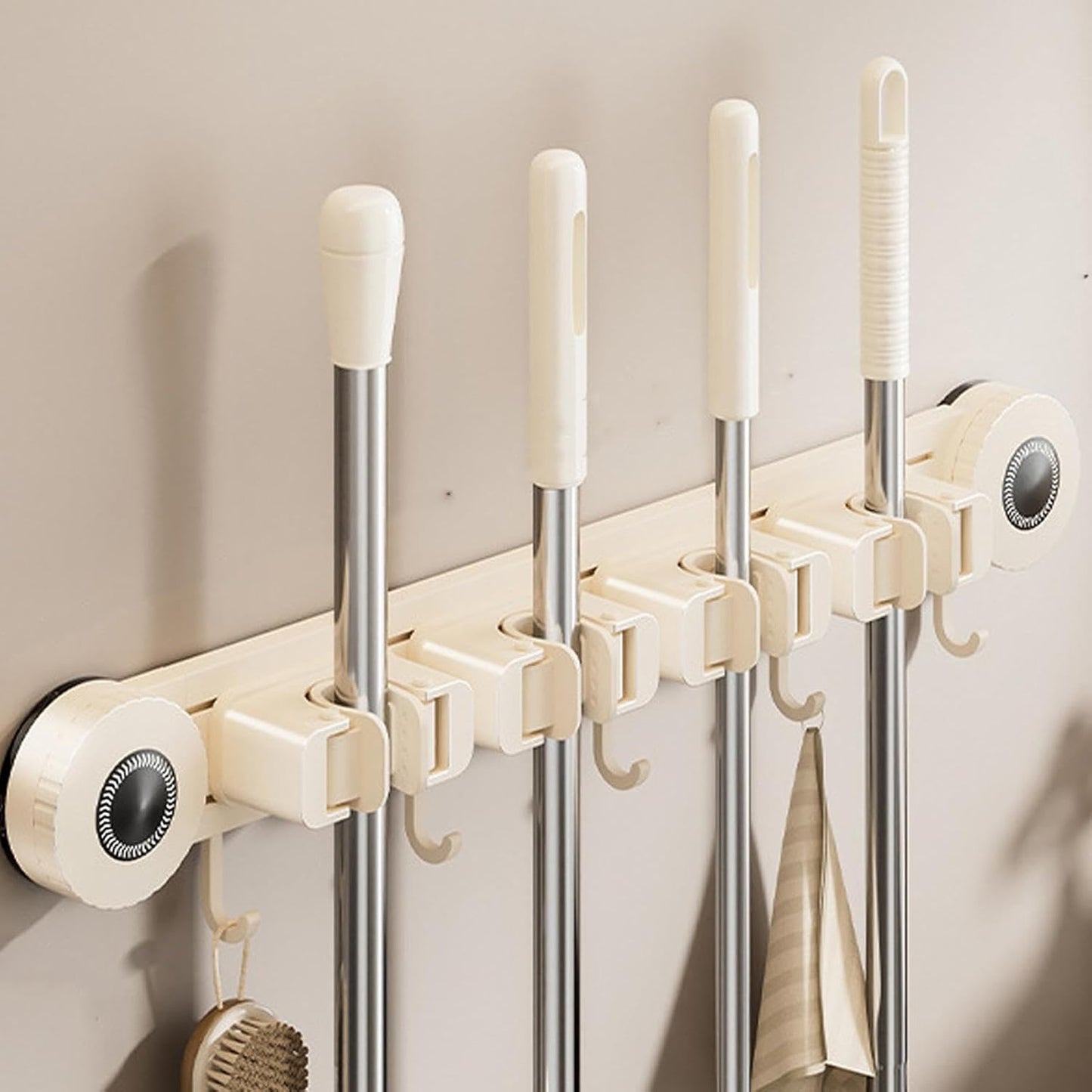 GENERIC Support Pour Balai – Ventouse Robuste Et Antirouille – Support Mural Pour Balai – Pour Maison, Dortoir, Bureau, Appartement, Chambre à Coucher, Salon