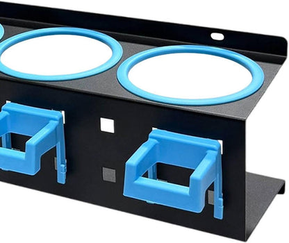  Porte-flacons Pulvérisateurs, étagère à Flacons, Fixation Murale, En Métal Avec Porte-Outils. Utilisation Polyvalente Pour Les Abris De Voiture, Bleu 5 Trous